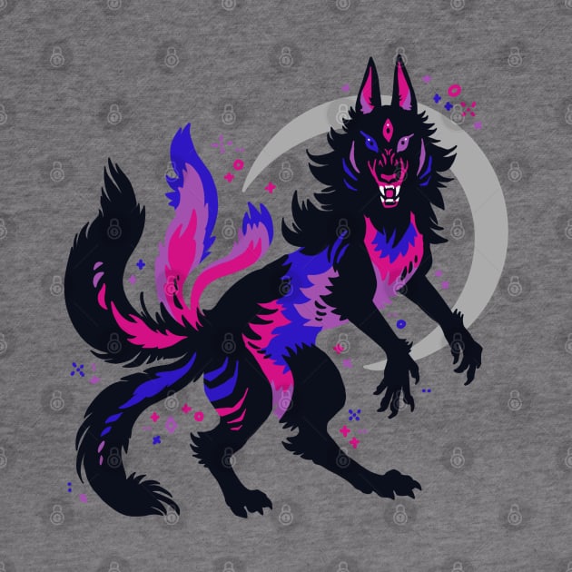 Bi Pride Flag Werewolf by Things By Diana